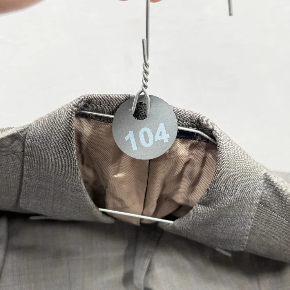 Loro Piana Sport Coat Super 130s Wool Plaid Grey Mens 44S Cremieux